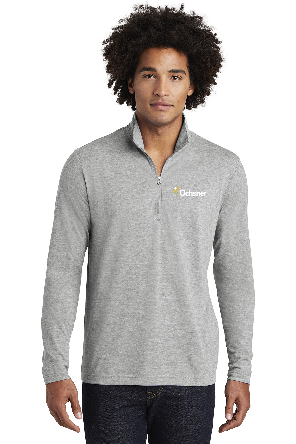 Sport-Tek Men's 1/4 Zip Pullover, Light Gray, large image number 1